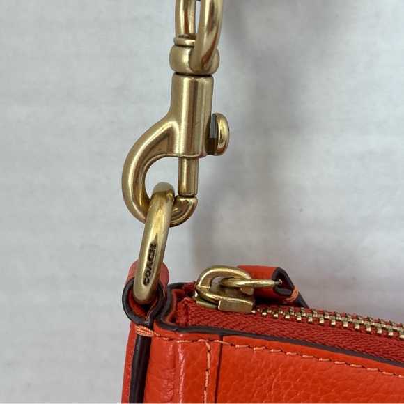 Coach Small Pebble Leather Chaise Crossbody Shoulder Bag Orange C8483 - Picture 4 of 15